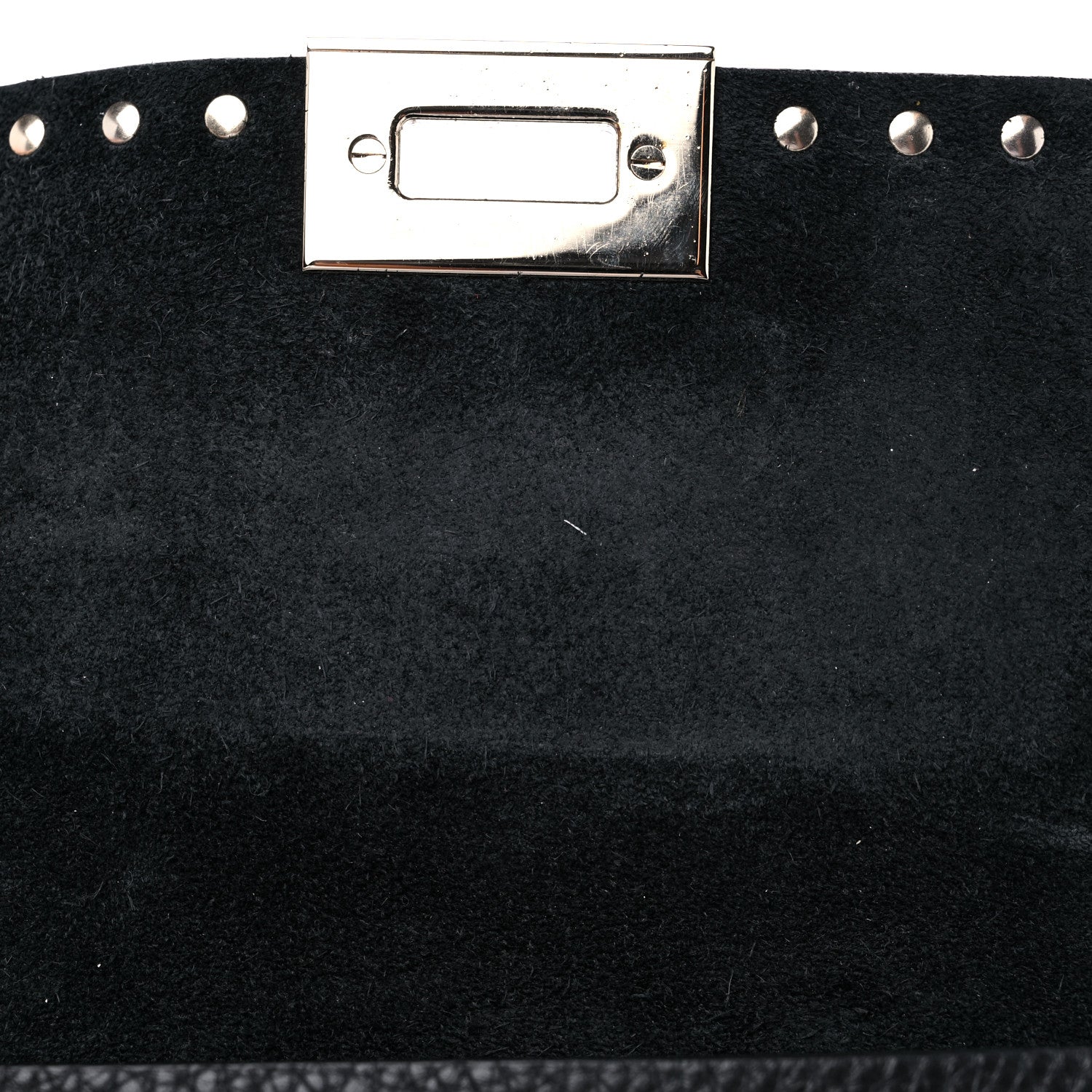 Valentino Garavani Grainy Calfskin Small Rockstud Top Handle Bag Black 11 of 11