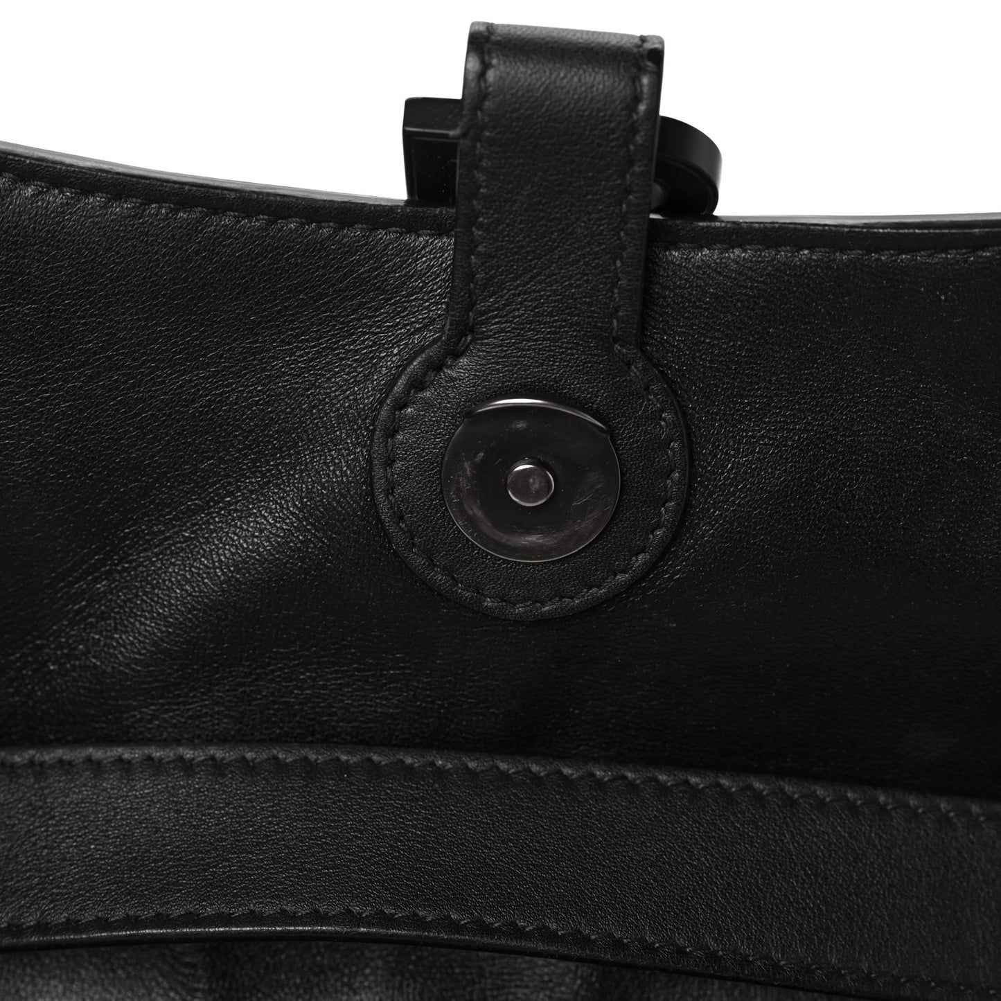 Semi Shiny Smooth Calfskin Monochrome XS Downtown Shoulder Bag Black