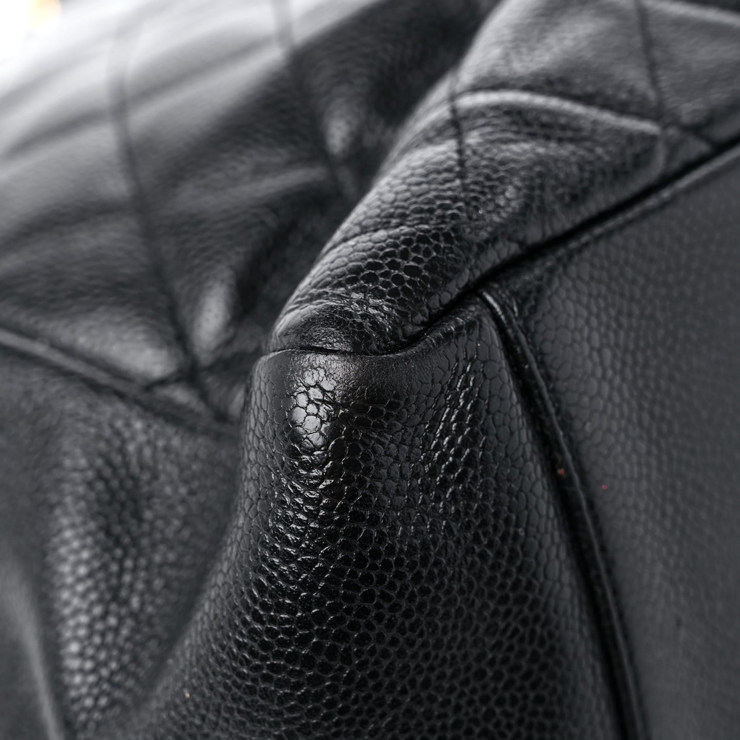 Caviar Quilted Grand Shopping Tote GST Black
