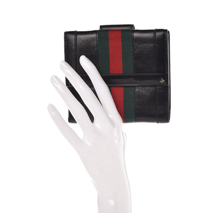 Gucci Calfskin Web Compact Wallet Black 2 of 7