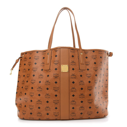 MCM Visetos Large Liz Reversible Shopper Tote Cognac 1 of 12