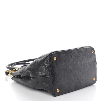 Prada Vitello Daino Tote Black 4 of 9