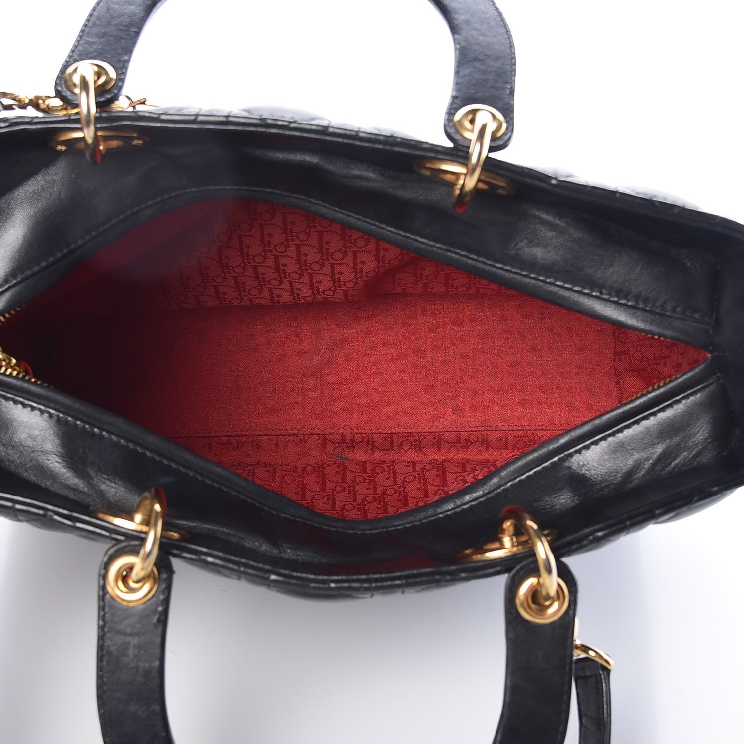 Christian Dior Lambskin Cannage Large Lady Dior Black 5 of 18