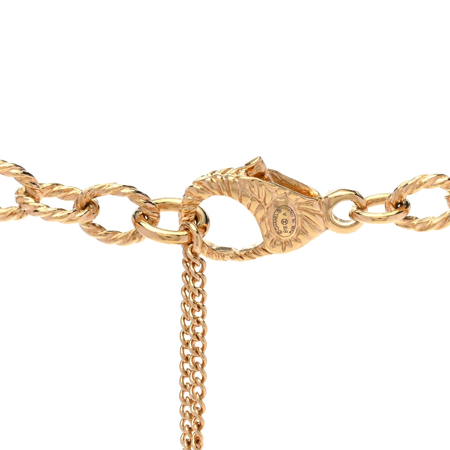 Chanel Metal CC Cross CC Necklace Gold 5 of 5