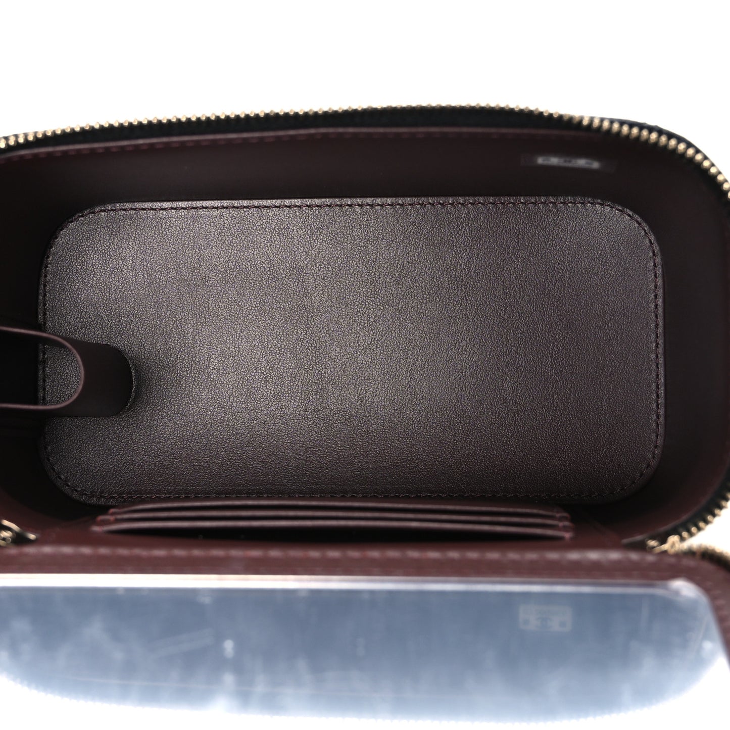 Caviar Quilted Small Vanity Case With Chain Black