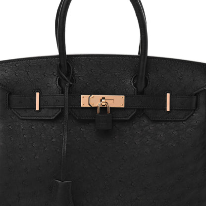 Hermes Ostrich Birkin 30 Black 9 of 10