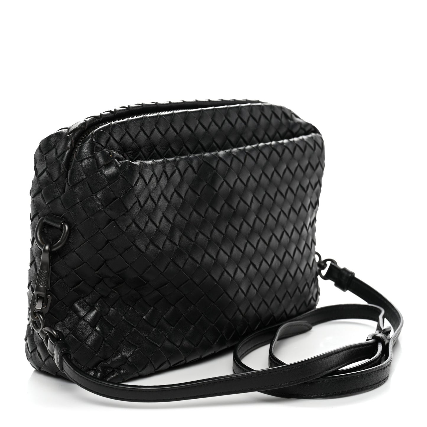 Nappa Intrecciato Crossbody Messenger Black