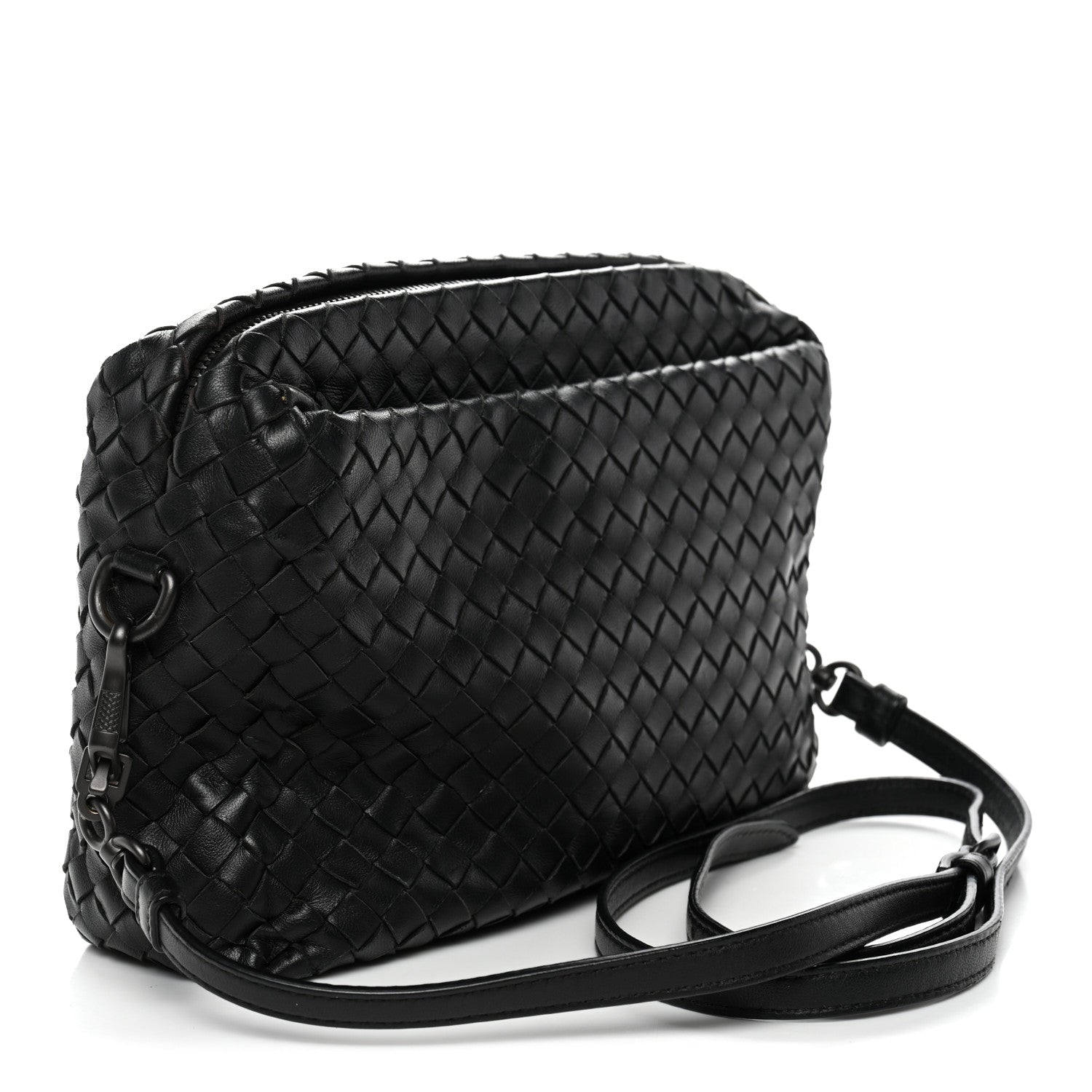 Bottega Veneta Nappa Intrecciato Crossbody Messenger Black 3 of 13