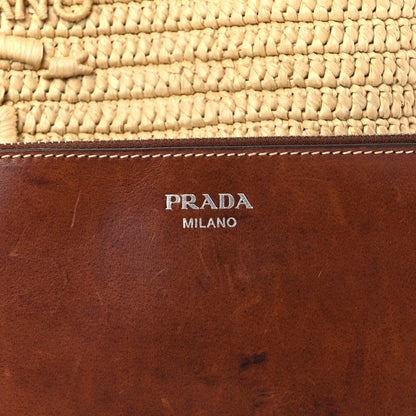 Prada Crochet Vitello Secchiello Bucket Bag Naturale Brandy 8 of 12