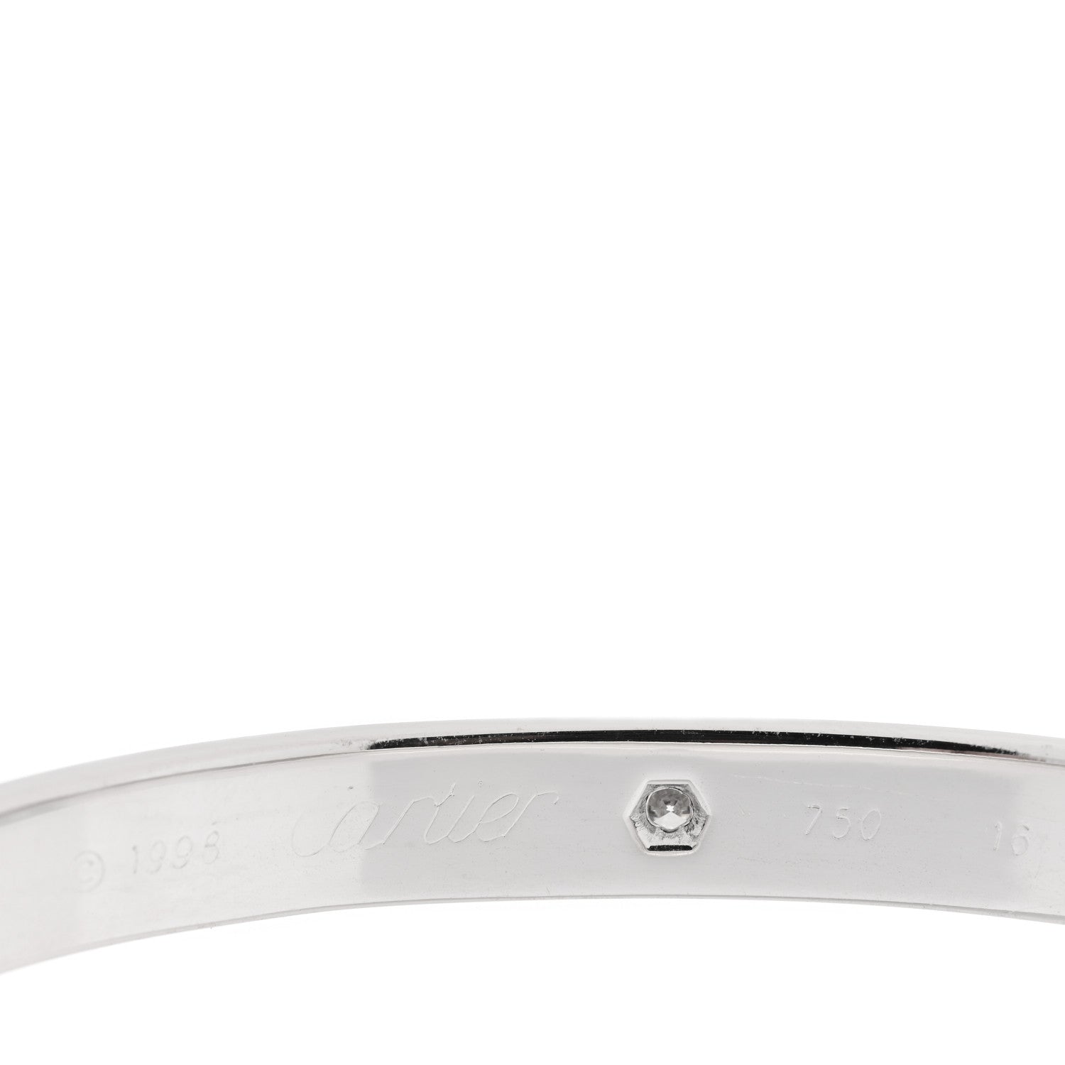Cartier 18K White Gold 6 Diamond LOVE Bracelet 16 3 of 5