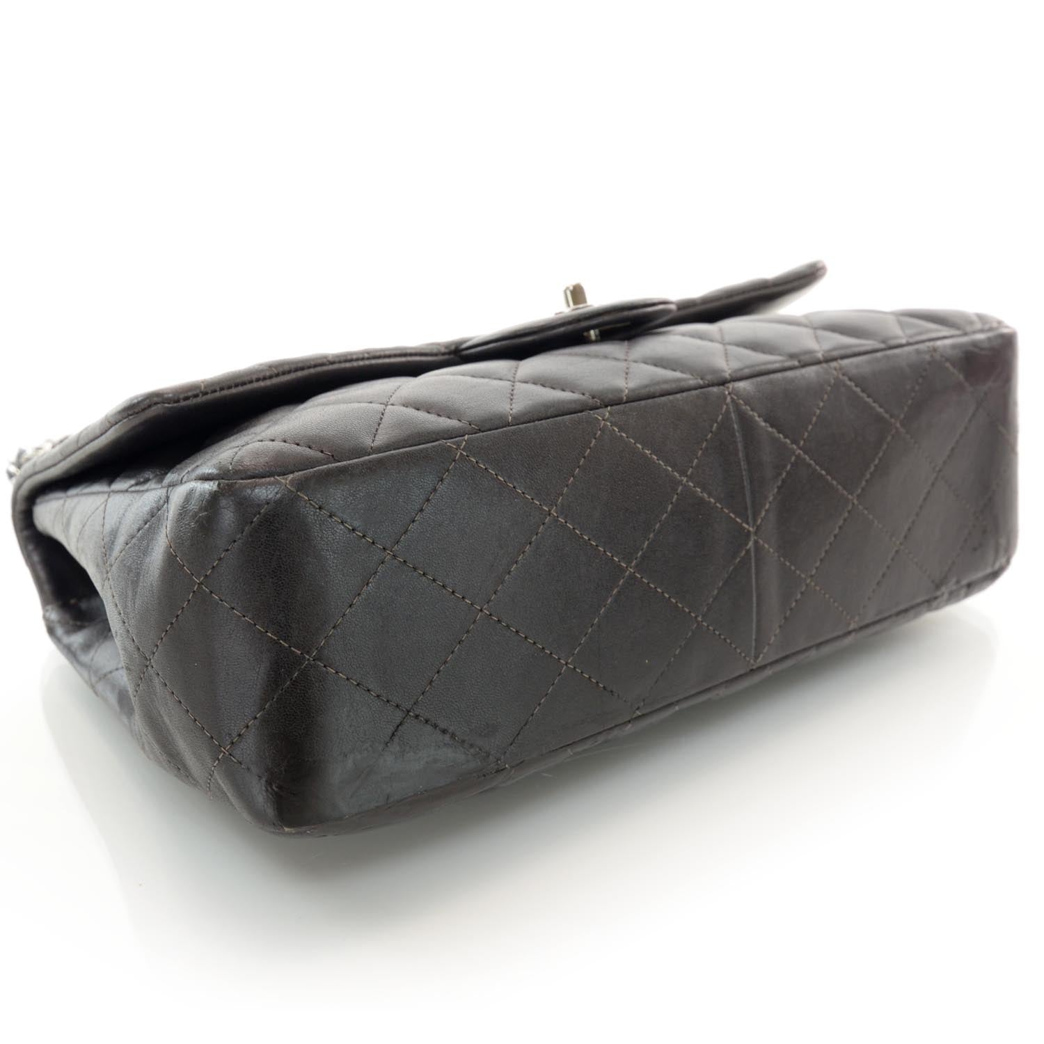 Chanel Lambskin Jumbo Single Flap Gris Fonce 4 of 10