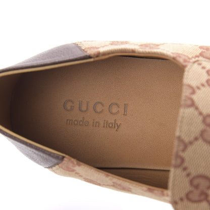Gucci GG Monogram Goatskin Web Mens Horsebit Loafers 10 Beige Ruggine Light Brown 7 of 9