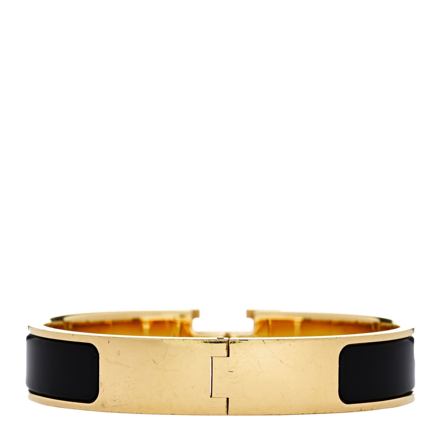 Enamel Narrow Clic Clac H Bracelet PM Black