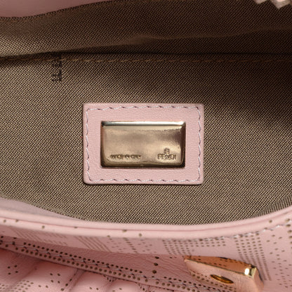 Fendi Calfskin Perforated Small Chef Shoulder Bag Pink 6 of 9