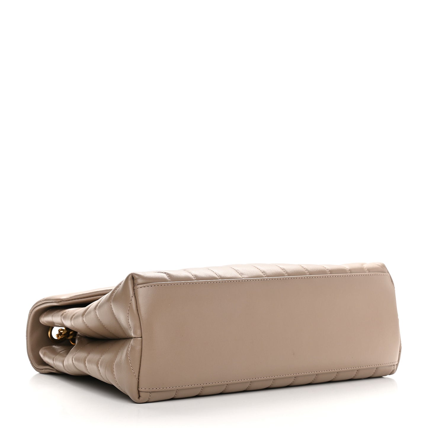 Calfskin Y Quilted Monogram Medium Loulou Chain Satchel Dark Beige