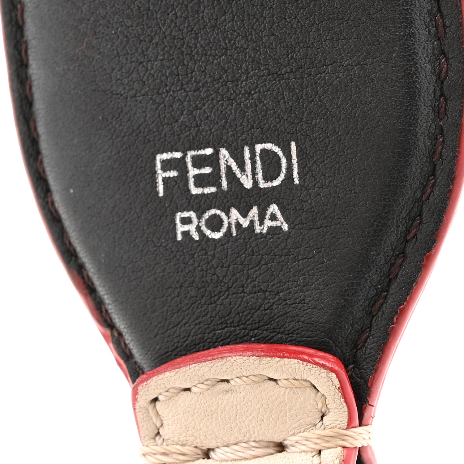 Fendi Vitello Dolce Fun Fair Metal Studded Strap You Camelia Multicolor 3 of 5