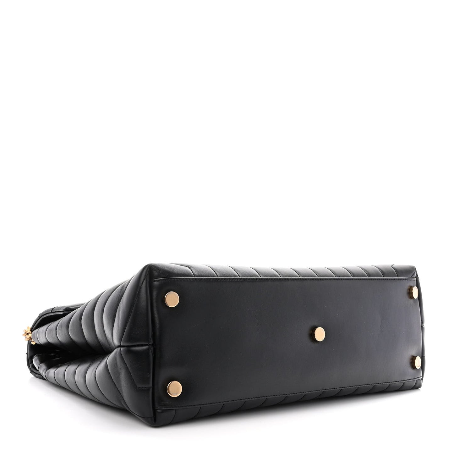 Calfskin Y Quilted Monogram Large Loulou Chain Satchel Black