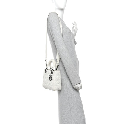 Christian Dior Lambskin Cannage Small My ABCDior Lady Dior White 2 of 11