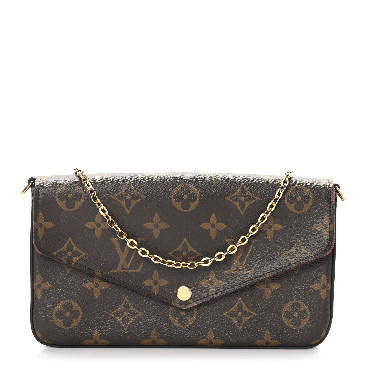 Monogram Pochette Felicie Chain Wallet Fuchsia