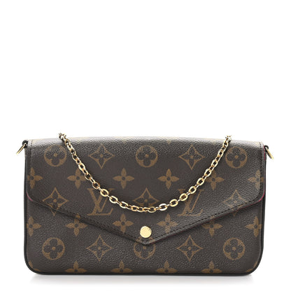 Louis Vuitton Monogram Pochette Felicie Chain Wallet Fuchsia 1 of 8
