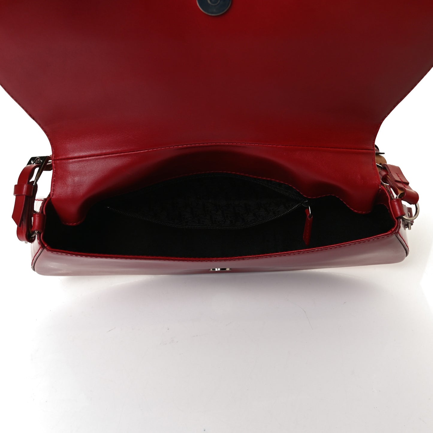 Glazed Calfskin Bondage Clutch Rouge