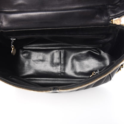Chanel Lambskin Chevron Quilted Shoulder Bag Black 5 of 12
