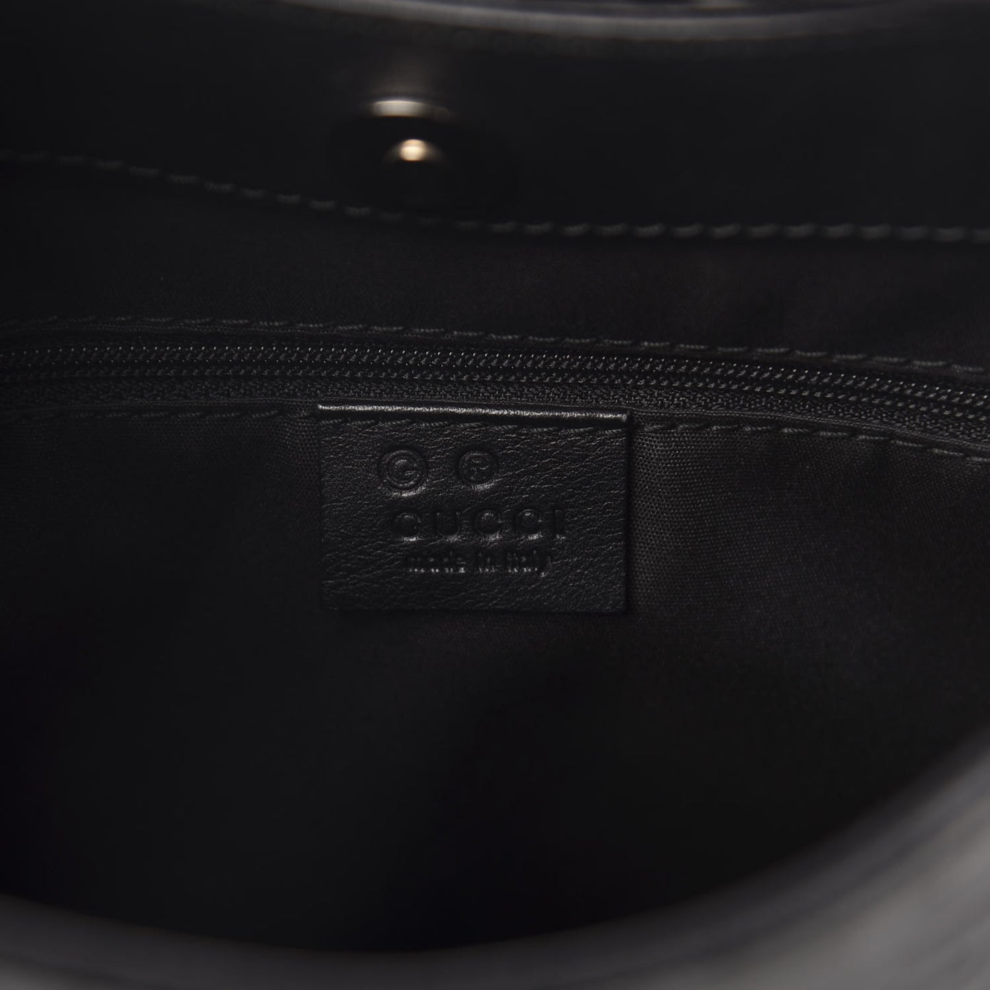 Calfskin Horsebit Embossed Hobo Black