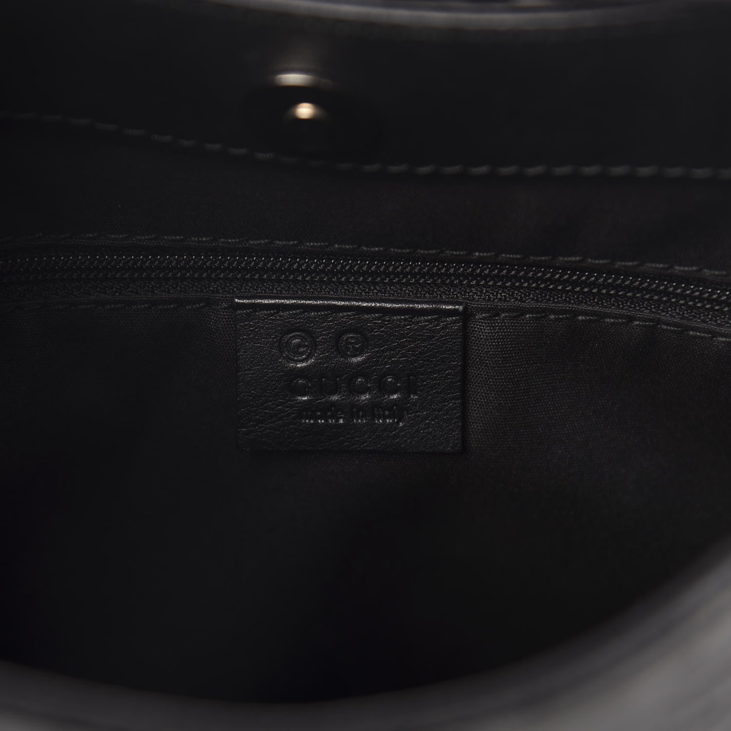 Gucci Calfskin Horsebit Embossed Hobo Black 10 of 12