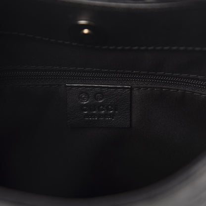 Gucci Calfskin Horsebit Embossed Hobo Black 10 of 12