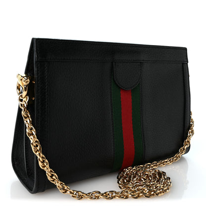 Gucci Calfskin GG Web Small Ophidia Chain Shoulder Bag Black 2 of 9