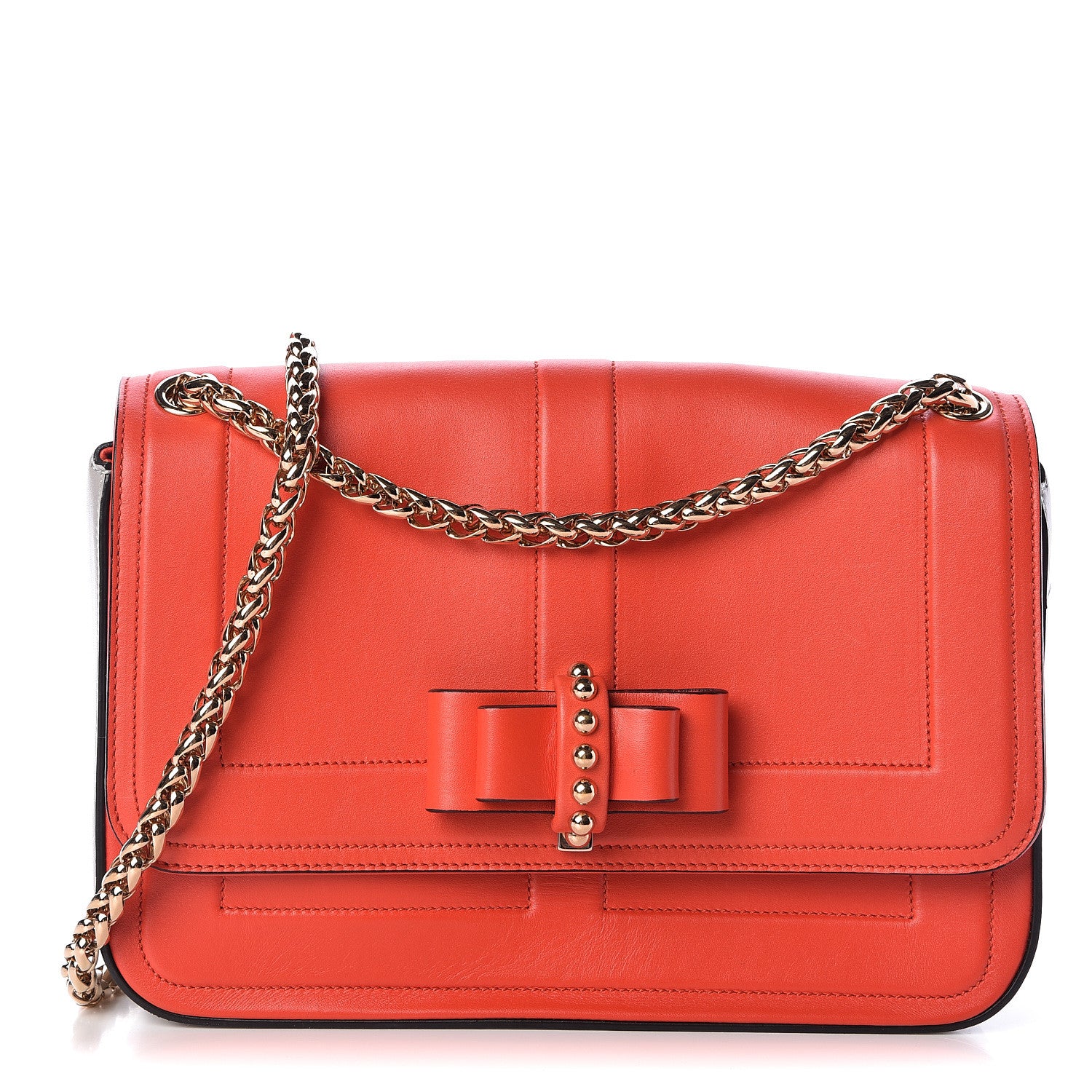 Christian Louboutin Soft Calfskin Small Sweety Charity Shoulder Bag Flame 1 of 9