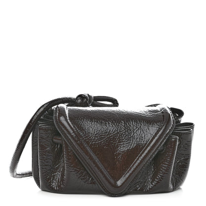 Bottega Veneta Patent Deerskin Small Beak Triangle Flap Shoulder Bag Fondant 1 of 9