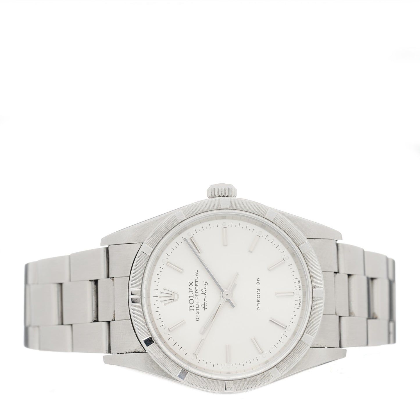 Stainless Steel 34mm Air-King Oyster Perpetual Precision Watch Silver 14010M