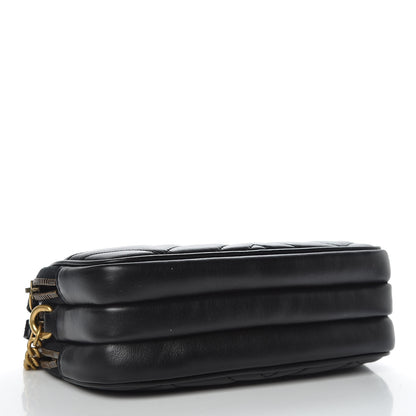 Gucci Calfskin Matelasse Mini GG Marmont Chain Crossbody Bag Black 4 of 10