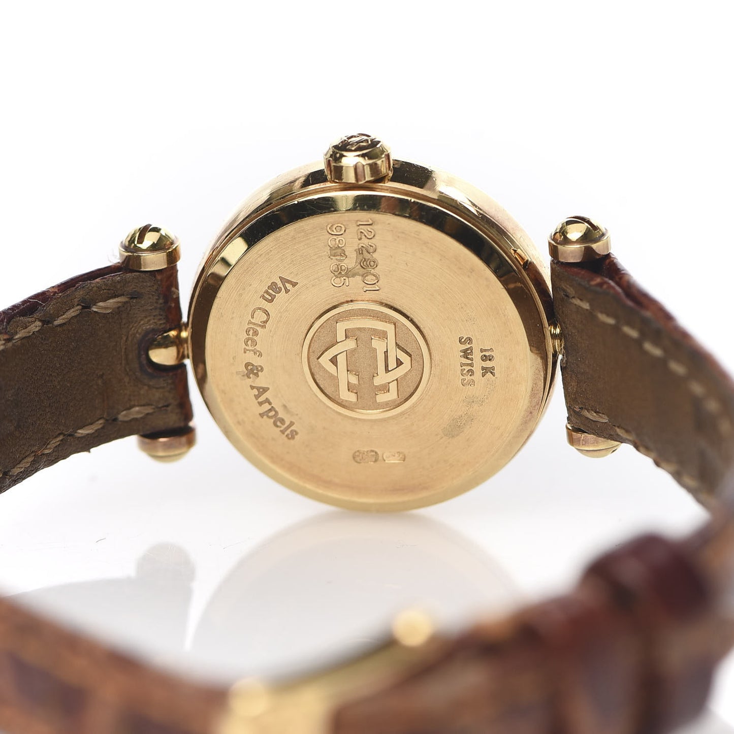 18K Yellow Gold Alligator Coral 21mm Classic Quartz Watch