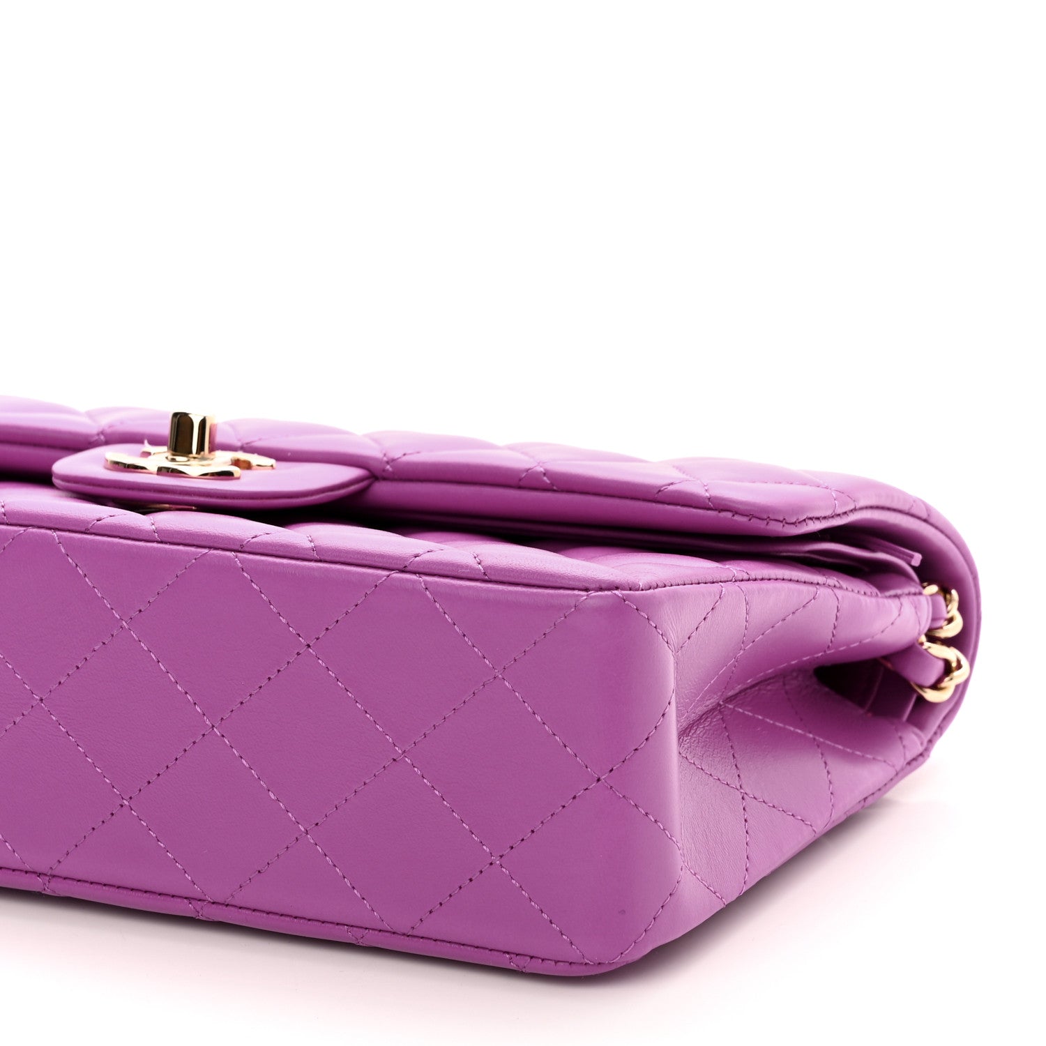 Chanel Lambskin Quilted Small Double Flap Purple 9 of 9