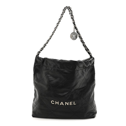 Chanel Shiny Calfskin Quilted Small Chanel 22 Black 1 of 11