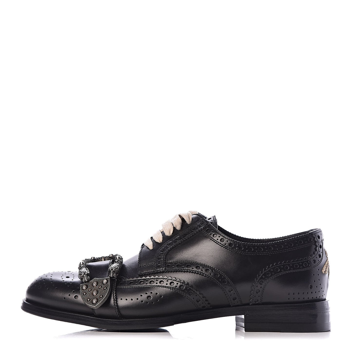 Calfskin Bee Embroidered Mens Queercore Brogue Derby Shoes 7 Black