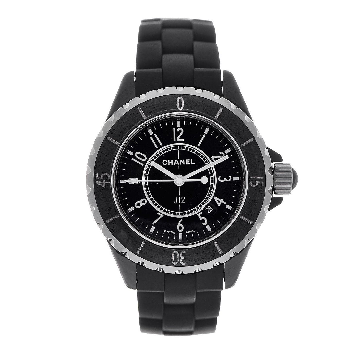 Stainless Steel Ceramic 33mm J12 Quartz Watch Black