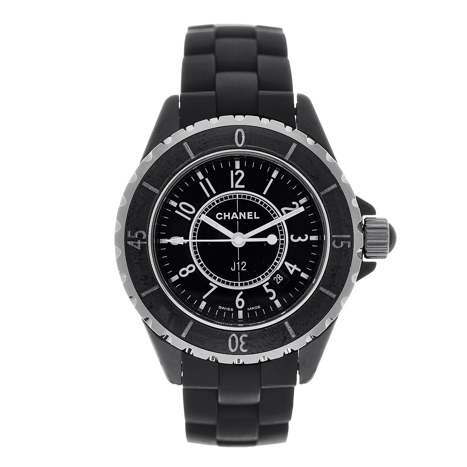 Chanel Stainless Steel Ceramic 33mm J12 Quartz Watch Black 1 of 6