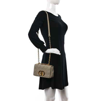 Christian Dior Calfskin Cannage Small Caro Bag Beige 2 of 9