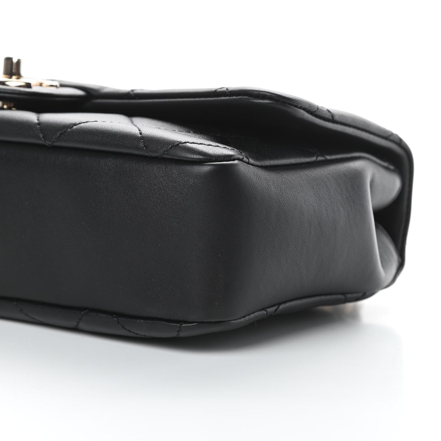 Lambskin Quilted Resin Bi-Color Chain Flap Bag Black