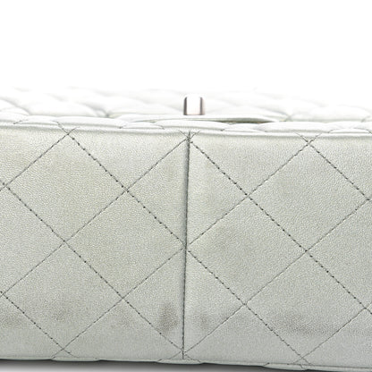 Chanel Metallic Lambskin Quilted Jumbo Double Flap Green 12 of 16