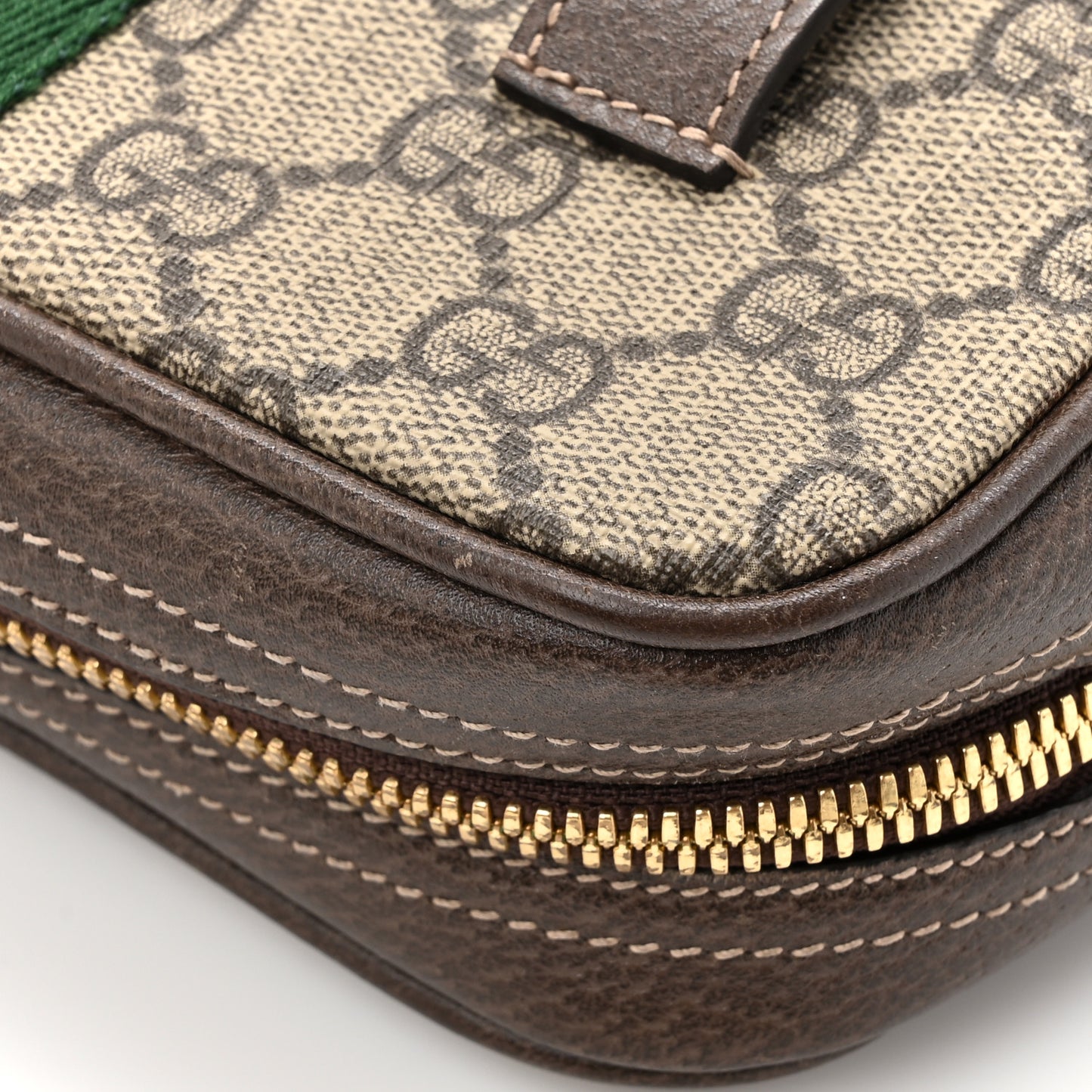 GG Supreme Monogram Web Small Ophidia Belt Bag 95 38 Dark Brown