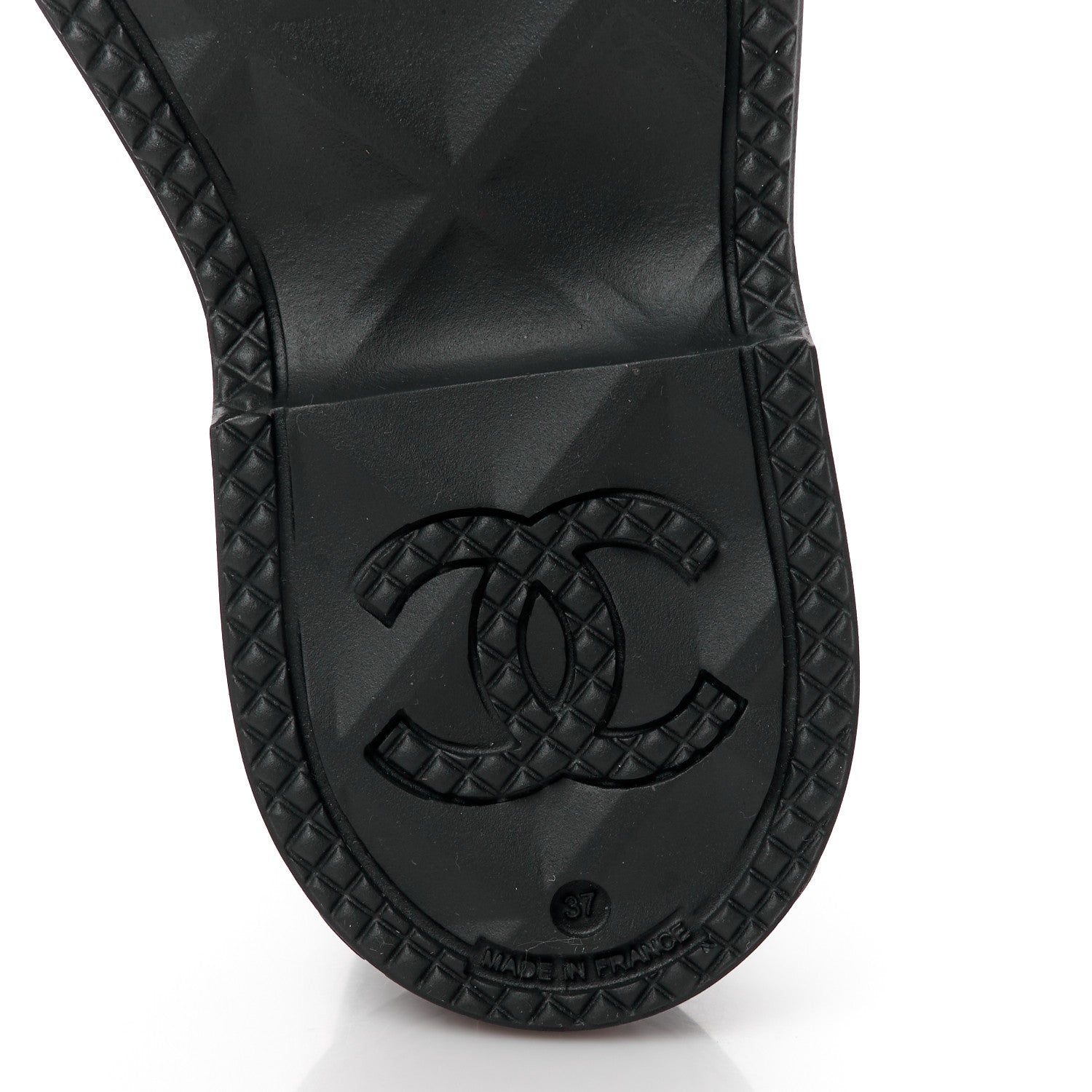 Chanel Rubber CC Short Rain Boots 37 Black 6 of 8
