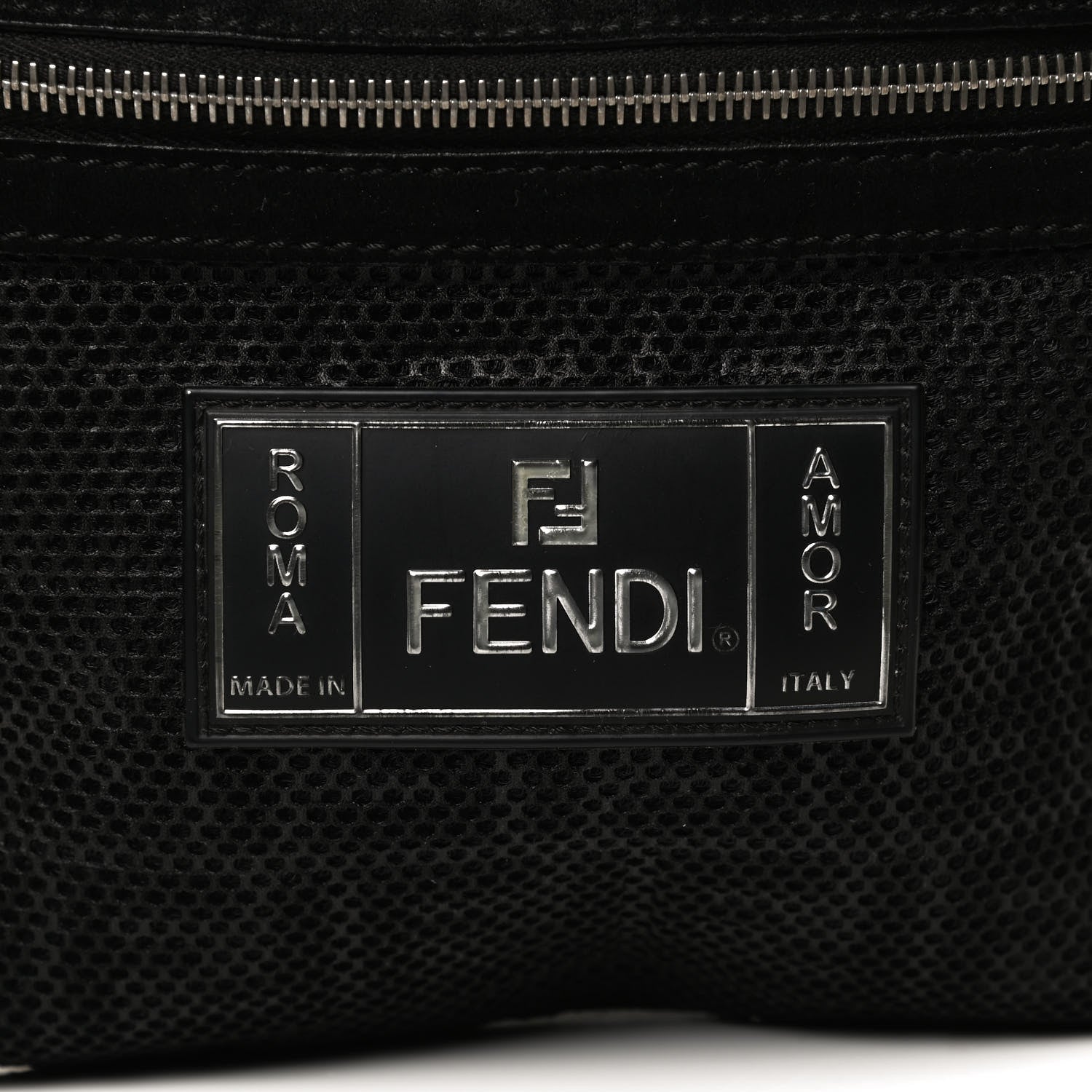Fendi Neoprene FF Perforated Belt Bag Black 8 of 10