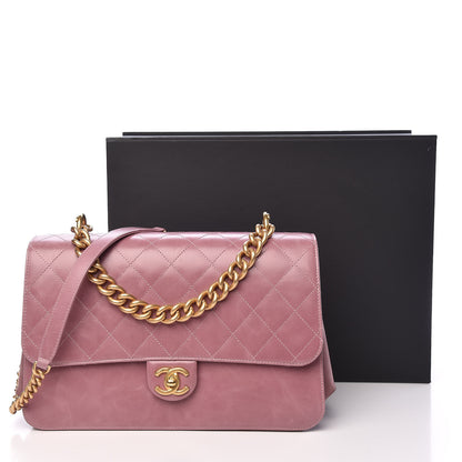 Chanel Calfskin Quilted Straight Lined Flap Purple 13 of 13
