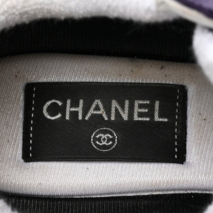 Chanel Suede Tweed Felt CC Sneakers 37 Purple 7 of 12