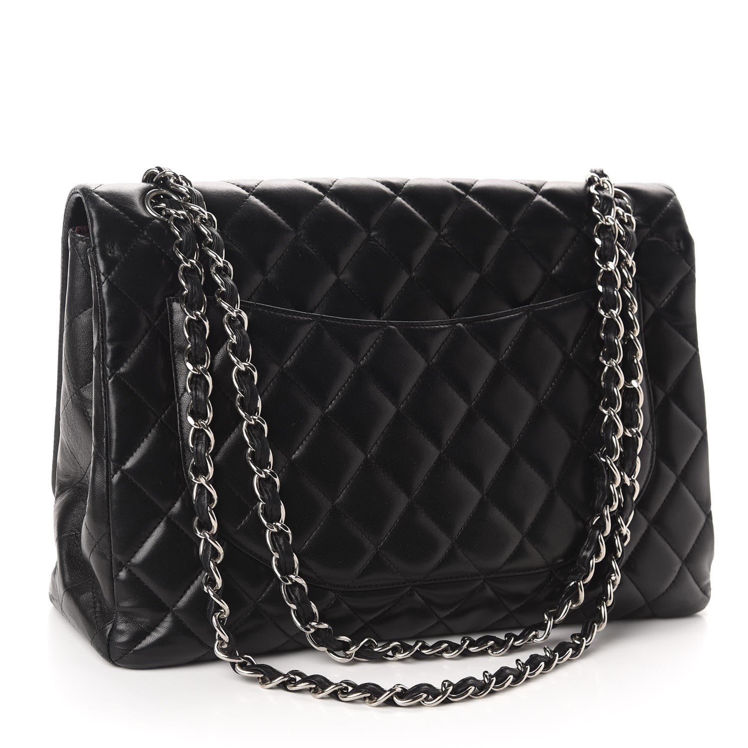 Chanel Lambskin Quilted Maxi Single Flap Black 3 of 10