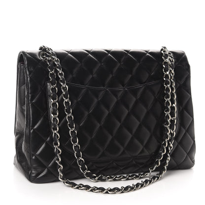 Chanel Lambskin Quilted Maxi Single Flap Black 3 of 10